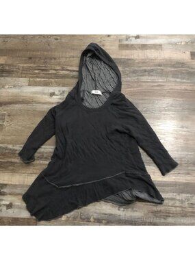 Able brand Womens Medium Black Asymmetrical Hoodie Pullover
